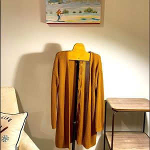 Mustard cardigan Beautiful!  Cable detail Medium.